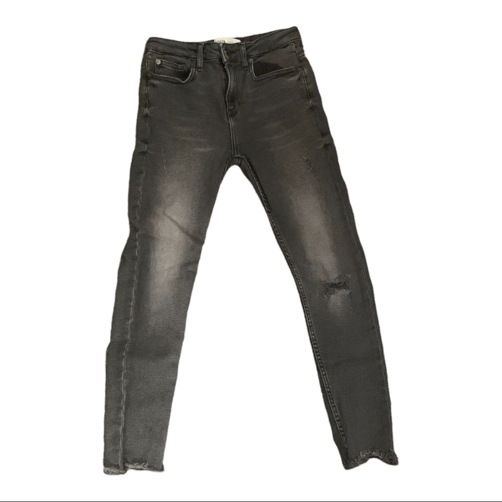Zara Grey Distressed Skinny Jeans size 4